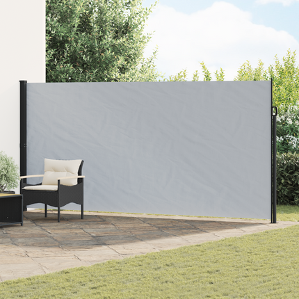 Utfällbar sidomarkis Grå 600 x 200 cm Polyester