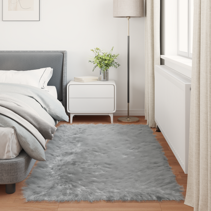 Fuskfäll matta TAFALLA Grå 80 x 200 cm Polyester