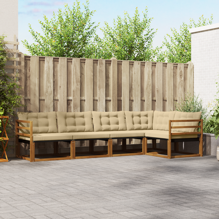 Utomhussoffset 5 st Naturlig och Beige