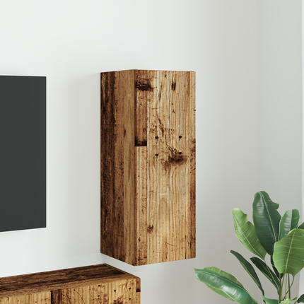 TV Vägghylla 30 x 31 x 80 cm Gammalt trä Konstruerat trä