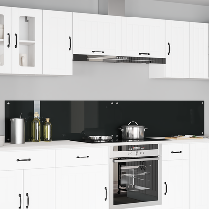 Köksskydd 2 pcs Svart 120 x 40 cm härdat glas