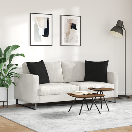 Sofakuddar 2 st tyg Svart 50 x 50 cm