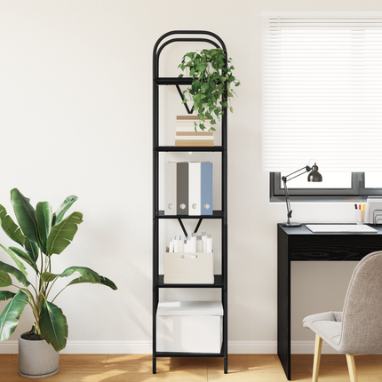 Hyllsystem 5 nivåer 40 x 30 x 183 cm Konstruerat trä Svart Ek