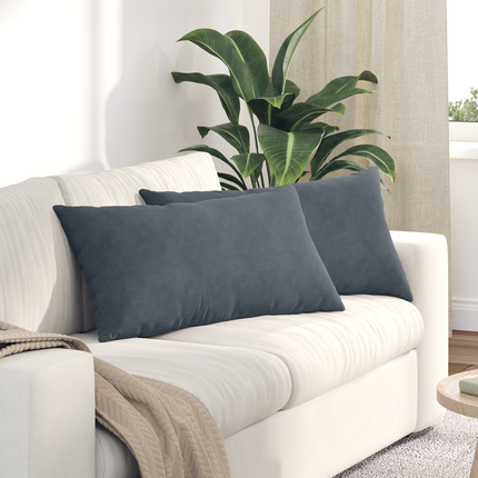 Sofakuddar 2 pcs Mörkgrå 80 x 40 cm Kordread tyg