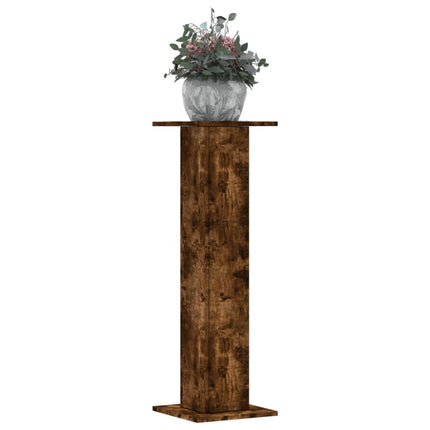 Växtställ 2 st rökfärgad ek 30x30x95 cm konstruerat trä