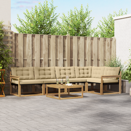 Utomhussoffset 6 st Vit och Beige