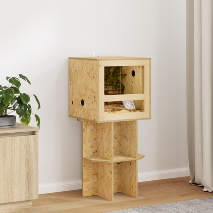 Terrariebas med hylla Brun 40 x 40 x 50 cm OSB