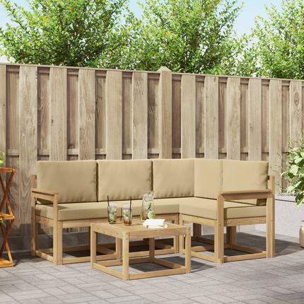 Utomhussoffset 5 st Vit och Beige