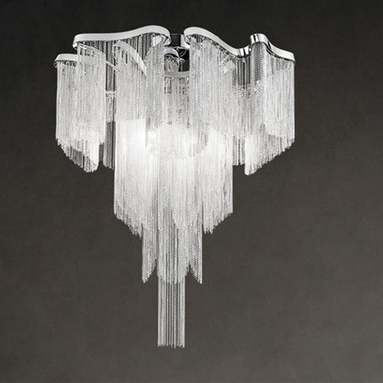 Nordic Light Luxury Tassel Aluminum Chain Living Room Ceiling