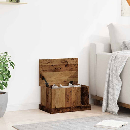 Förvaringslåda åldrat trä 30x50x28 cm konstruerat trä