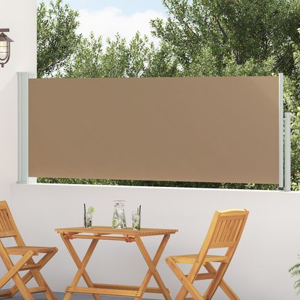 Utfällbar sidomarkis 300 x 100 cm Polyester Rektangulär Taupe