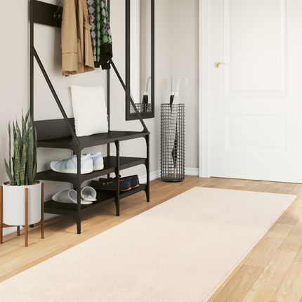 Mellanhög mjuk och tvättbar matta HUARTE Beige 80 x 300 cm