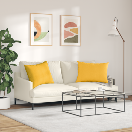 Sofakuddar 2 pcs Ljusgul 70 x 50 cm Kordread tyg