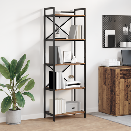 Hyllsystem 5 nivåer 56 x 34 x 171 cm Konstruerat trä