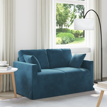 Soffa Blå 138 x 78 x 80 cm Sammet