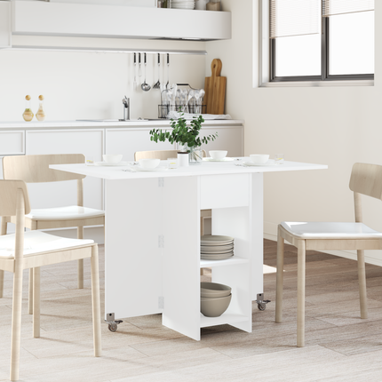 Matbord 115 x 70 x 75 cm Konstruerat trä Vit Rektangulär