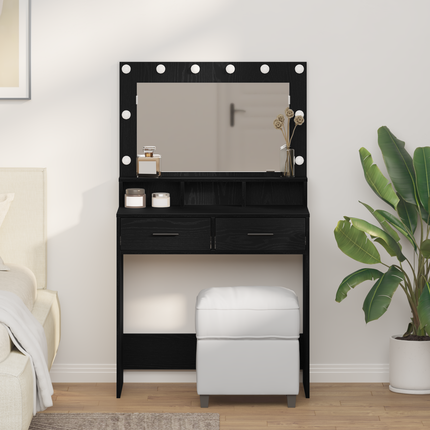 Smyckebord Svart Ek 79 x 41 x 135 cm Konstruerat trä