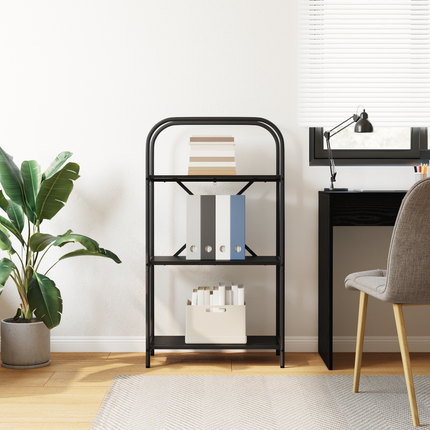 Hyllsystem 3 nivåer 60 x 30 x 109 cm Konstruerat trä Svart Ek