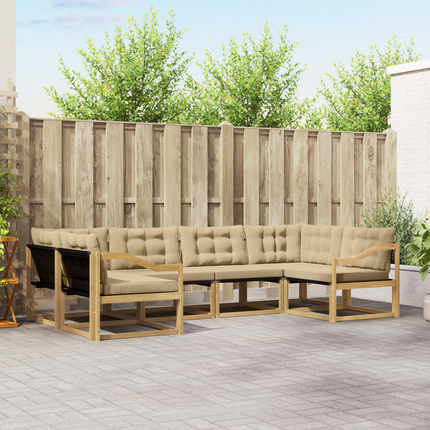 Utomhussoffset 6 st Vit och Beige