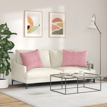 Sofakuddar 2 pcs Rosa 70 x 50 cm Kordread tyg
