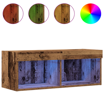 TV-bänkset 80 x 30 x 30 cm Gammalt trä Konstruerat trä