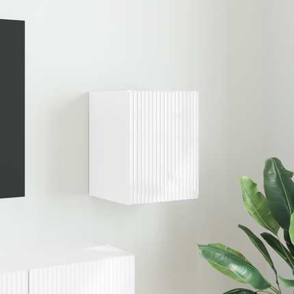TV Vägghylla 30 x 31 x 40 cm Glansig Vit Konstruerat trä