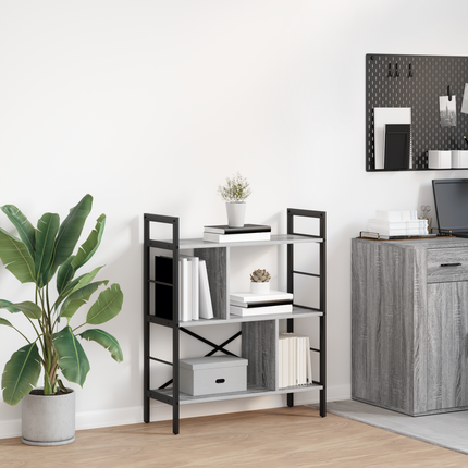 Hyllsystem 5 nivåer 75 x 30 x 91 cm Konstruerat trä Grå Sonoma