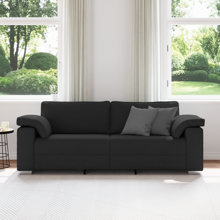 3-Sits soffa Svart 220 cm tyg