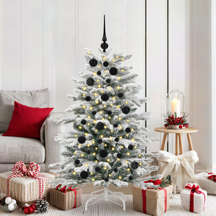 Julprydnad Set 61 st Svart Ø 6 cm Plast 150 LED-lampor