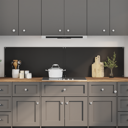 Köksskydd 2 st Svart 100 x 50 cm härdat glas
