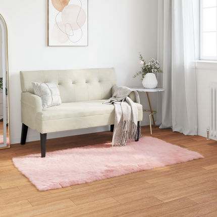 Fuskfäll matta TAFALLA Rosa 80 x 150 cm Polyester