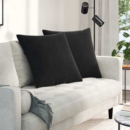 Sofakuddar 2 pcs Svart 60 x 60 cm Kordread tyg