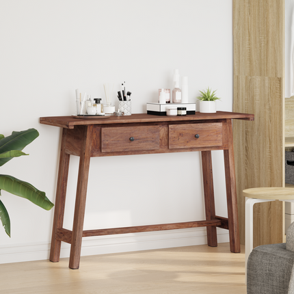 Skrivbord med låda Brun 110 x 30 x 79 cm Massivt mahognyträ