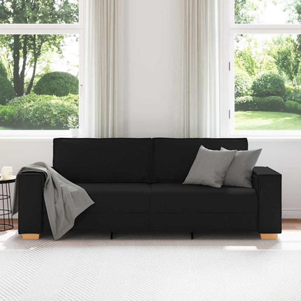 3-sitssoffa svart 220x78x84 cm tyg