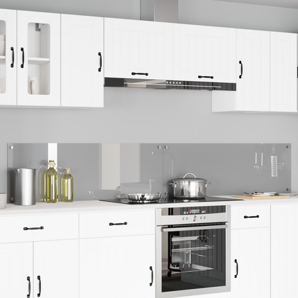 Köksskydd 2 pcs Ljusgrå 120 x 40 cm härdat glas