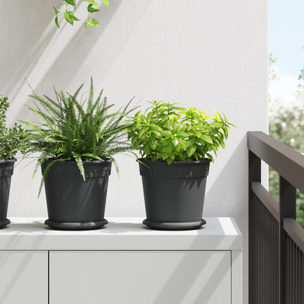 Rund Blomkruka 6 st Svart Ø 19 x 16 cm Plast