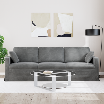 Soffa Mörkgrå 228 x 78 x 80 cm Sammet