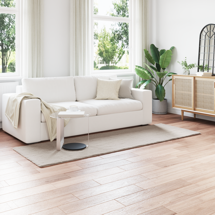 Halkfri matta i konstgjord kaninfäll OLITE Beige 80 x 250 cm