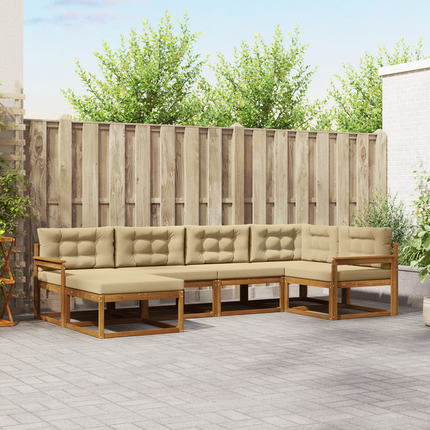 Utomhussoffset 6 st Naturlig och Beige