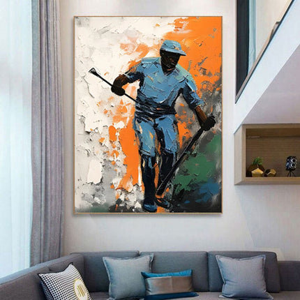 Handmade Oil Painting Canvas Wall Art Decoration Ice Hockey Sports Boys Picture For Boy Girl Club Decoration Gifts Decor No Framed