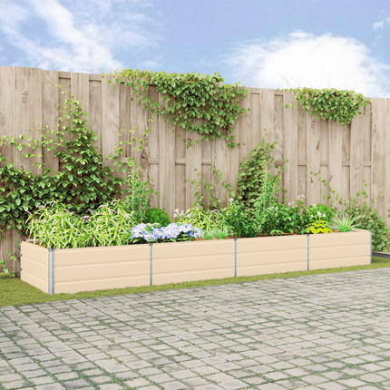 Planteringskärl Elfenben 385 x 100 x 45 cm Galvaniserat Stål