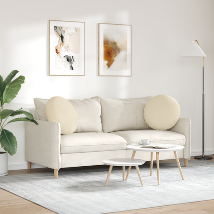 Sittkuddar 2 st tyg Kräm Ø50 x 19 cm