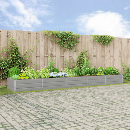 Planteringskärl Ljusgrå 480 x 100 x 45 cm Galvaniserat Stål