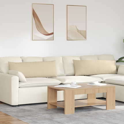 Sofakuddar 2 st tyg Kräm 120 x 40 cm