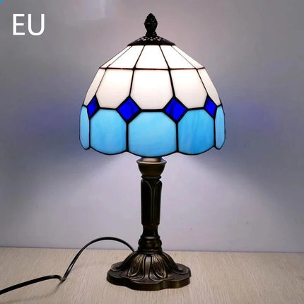 Lamp Bedroom Bedside Lamp Retro Bar Yellow Glass Lamp Resin Base Table Lamps Makeup Table Side Table Led Lights