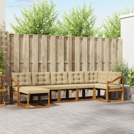 Utomhussoffset 7 st Naturlig och Beige