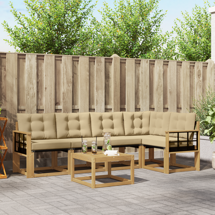 Utomhussoffset 6 st Vit och Beige