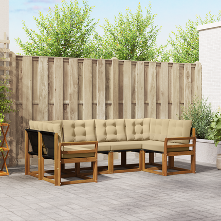 Utomhussoffset 6 st Naturlig och Beige