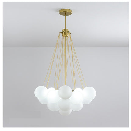 Creative Light Luxury Ball White Glass Bubble Post-modern Living Room Pendant Lamp
