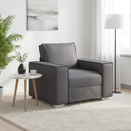 Soffstol Grå 100 cm Konstläder